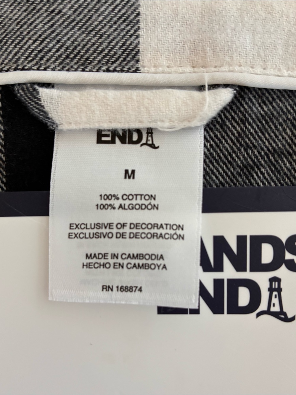 Lands' End Black and White Buffalo Check Women’s Medium Pajama Set New With Tags - Picture 4 of 6